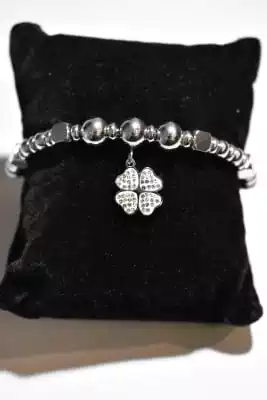 Bracelet trèfle Ã  4 feuilles Argent