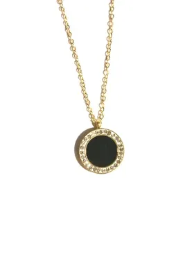 Pendentif cercle noir OR