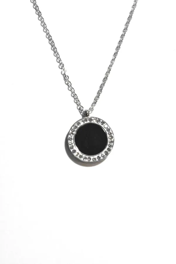 Pendentif cercle noir Argent