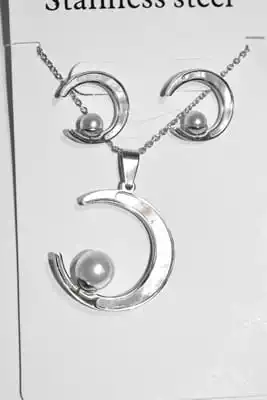 collier lune Argent