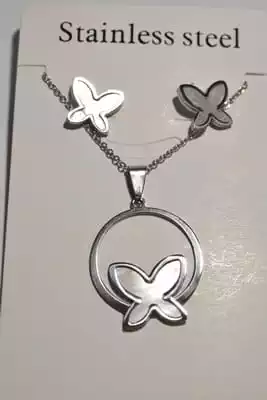 collier papillon Argent