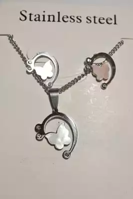 collier papillon Argent