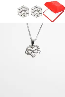 Coffret rouge coeur infini Argent