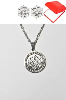 Coffret rouge arbre de vie Argent