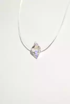 collier collier fil de pêche en forme de diamand Argent