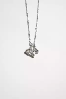collier chaine en acier papillon Argent