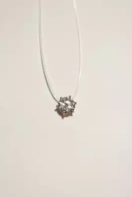 collier fil de pêche diamant Argent