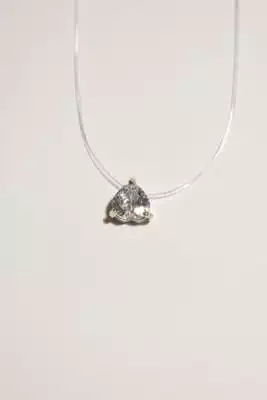 collier fil de pêche diamant Argent