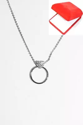 coffret chaîne en acier cercle Argent