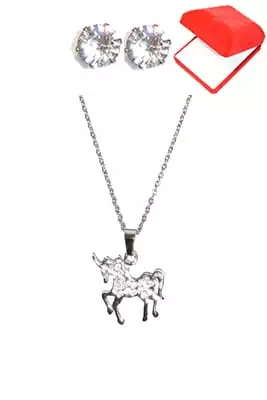 coffret chaîne en acier licorne Argent