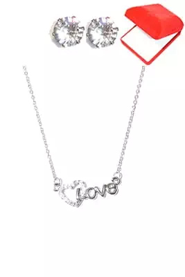 coffret chaîne en acier coeur love Argent