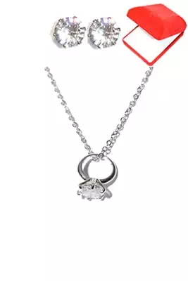 coffret chaîne en acier bague Argent