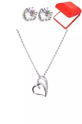 coffret chaîne en acier coeur Argent