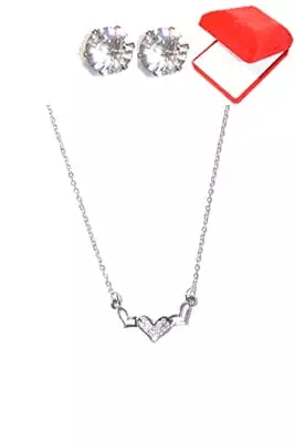 coffret chaîne en acier coeur Argent