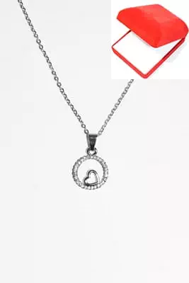 coffret chaîne en acier coeur Argent