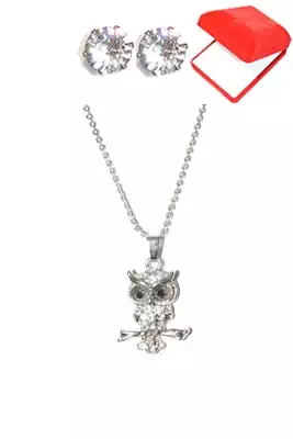 coffret chaîne en acier hibou Argent