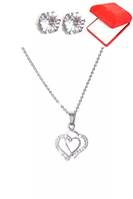 coffret chaîne en acier coeur Argent