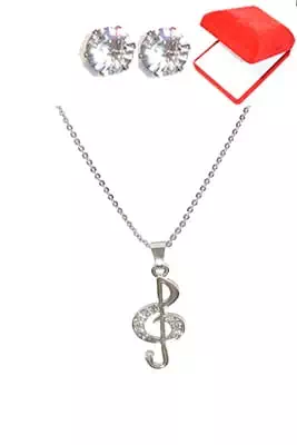 coffret chaîne en acier note de musique Argent