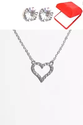 coffret chaîne en acier coeur Argent