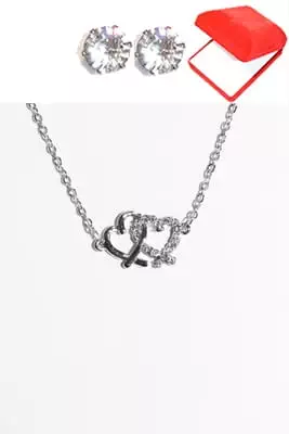 coffret chaîne en acier coeur Argent