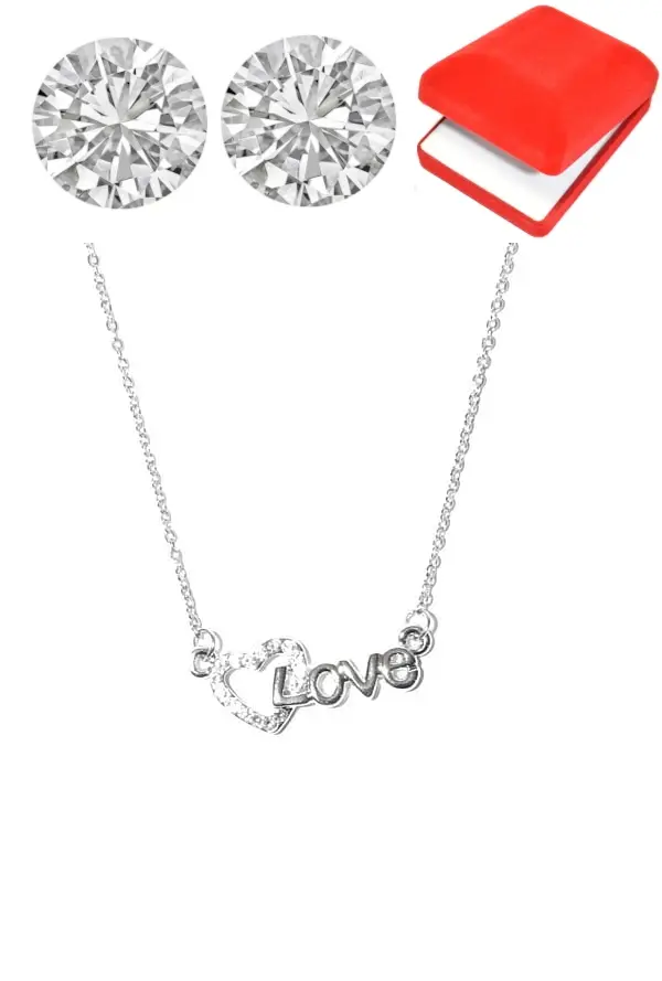 coffret chaîne en acier coeur love Argent