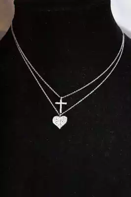 parrure croix coeur Argent