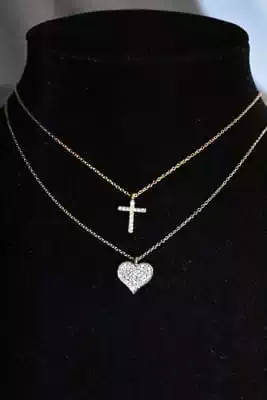 parrure croix coeur Or