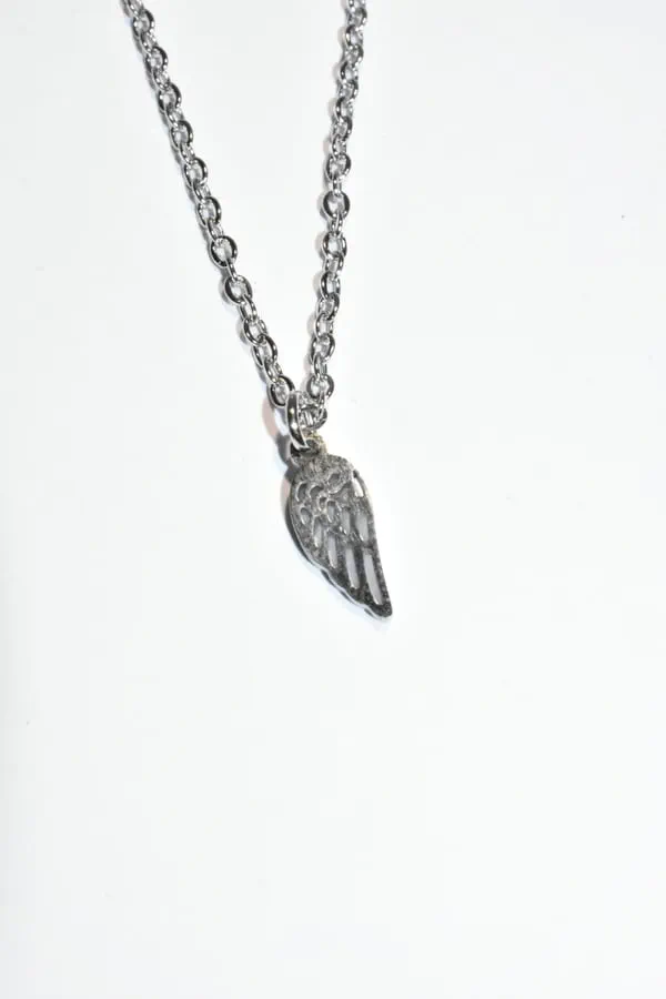 Collier plume palme Argent