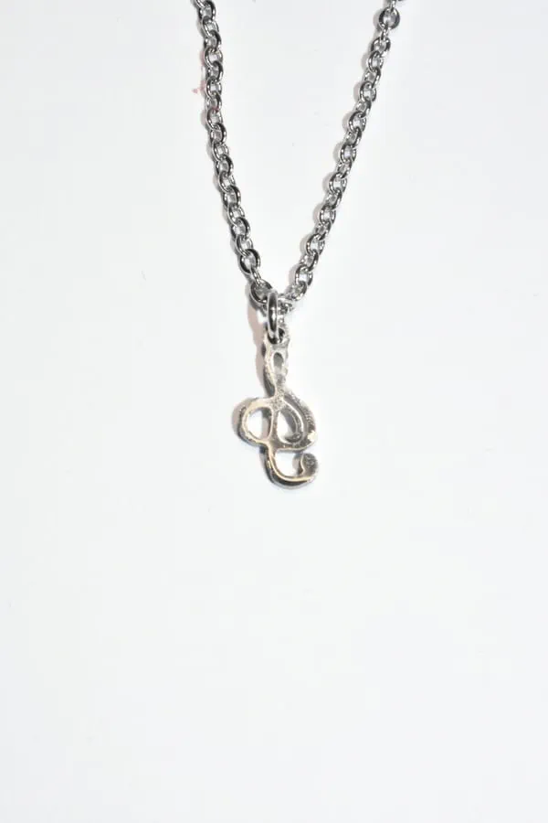 Collier cle de sol note de musique Argent