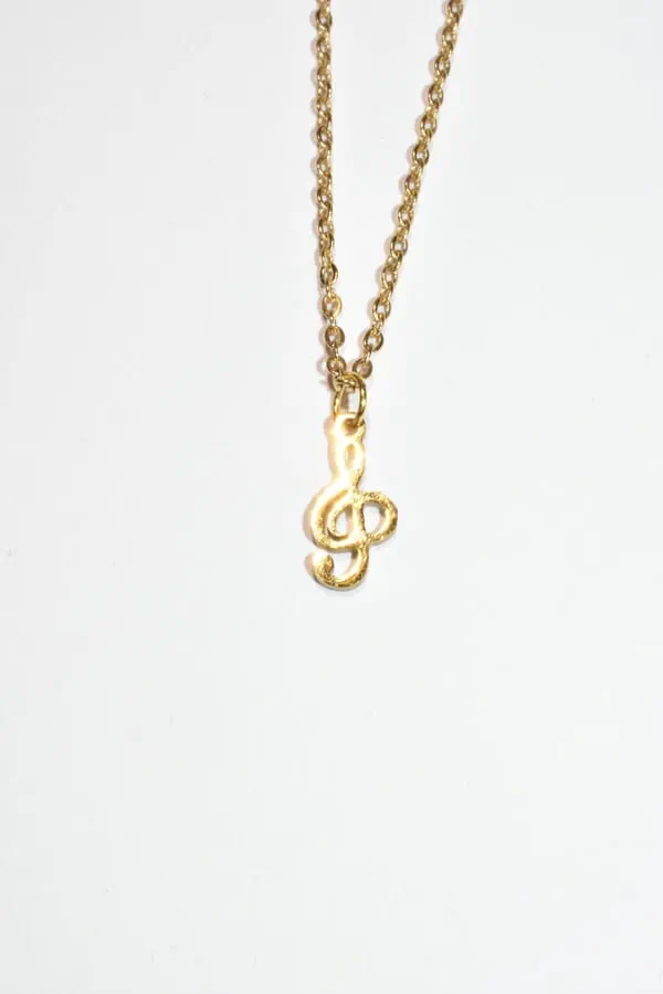 Collier cle de sol note de musique Or