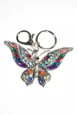 porte-cle papillon multicolore