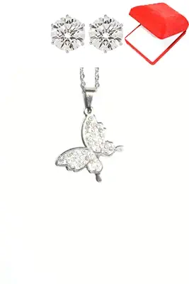 Coffret rouge papillon Argent