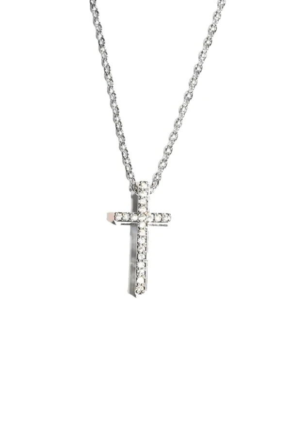 Pendentif croix chapelet Argent