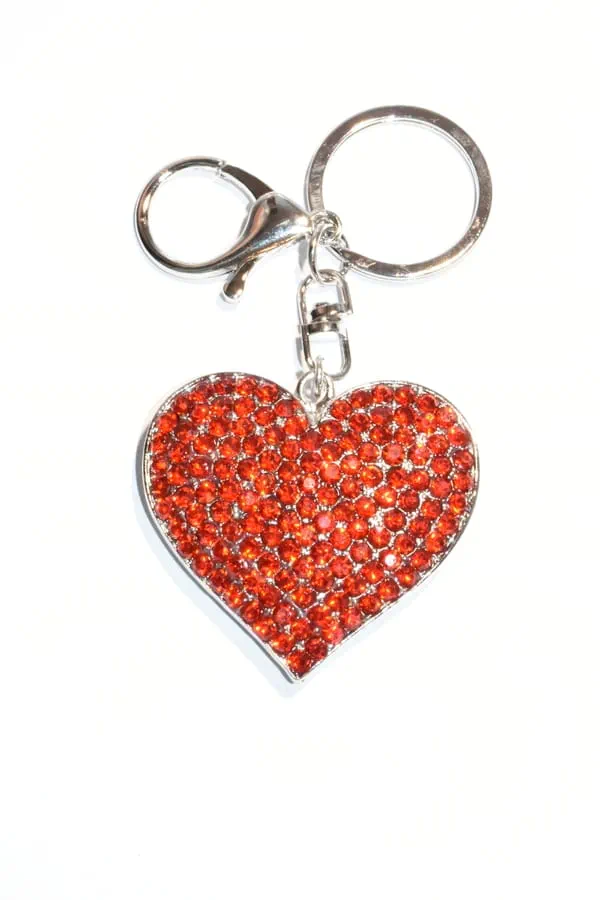 porte-cle Coeur multicolore