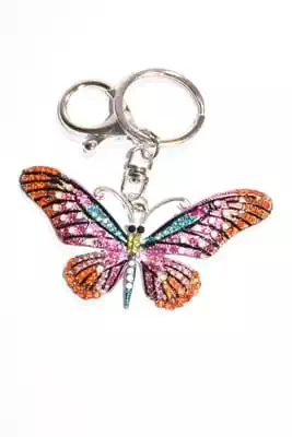 porte-cle papillon multicolore