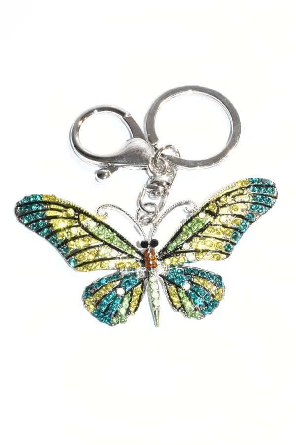 porte-cle papillon multicolore