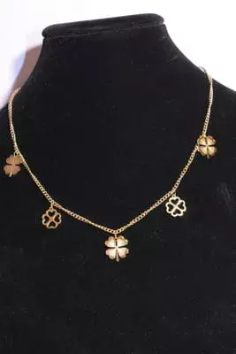 Collier trèfle or