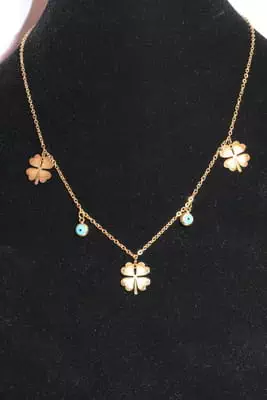 Collier trèfle or