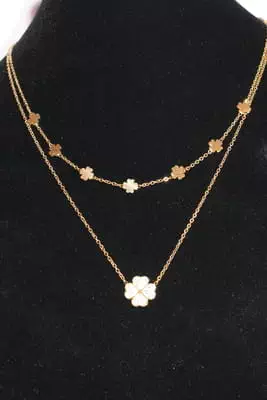 Collier trèfle or