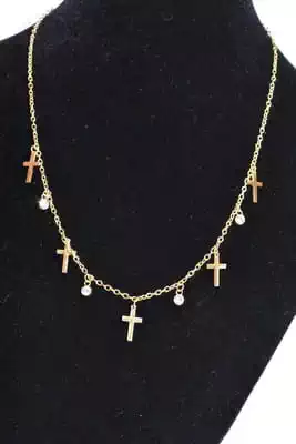 Collier croix or