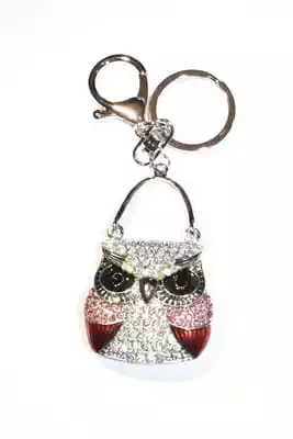 porte-cle sac hibou chouette multicolore