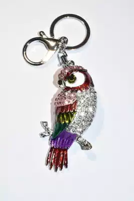porte-cle oiseau multicolore