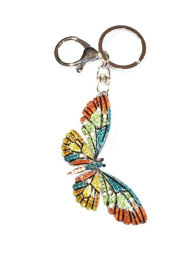 porte-cle papillon multicolore