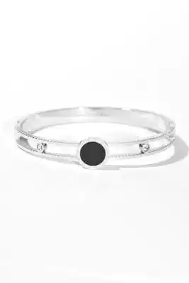 Jonc rond noir Argent