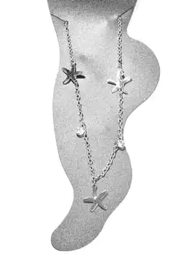 Chevillere Chaîne de cheville étoile de mer Argent