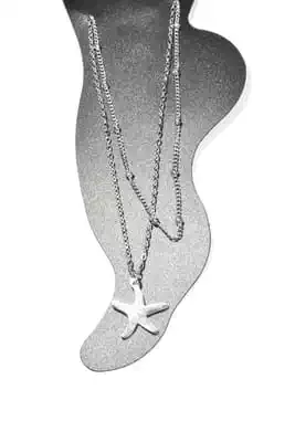 Chevillere Chaîne de cheville étoile de mer Argent