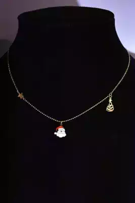 Collier Père Noël Or BRE258 