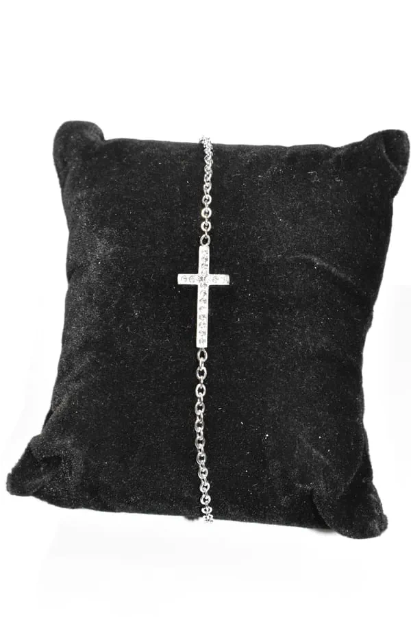 Bracelet croix chapelet Argent