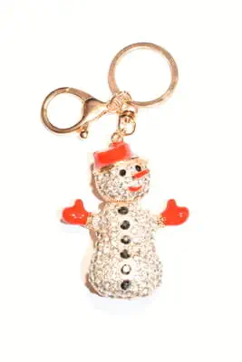 porte-cle Noël bonhomme de neige multicolore