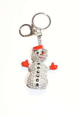 porte-cle Noël bonhomme de neige multicolore